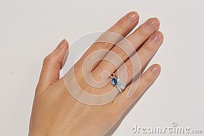 Female hand with a ring Stock Photo