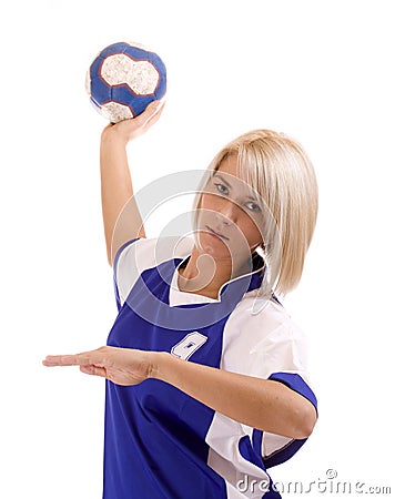 Female handball player Stock Photo