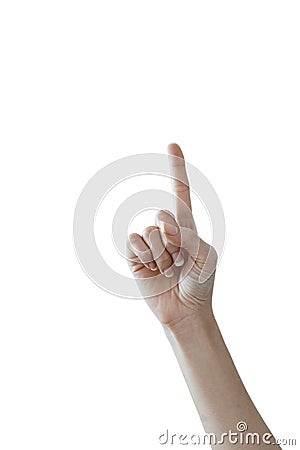 Female hands counting number 1 Stock Photo