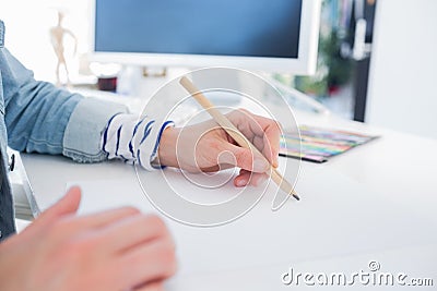 Female hands drawing Stock Photo