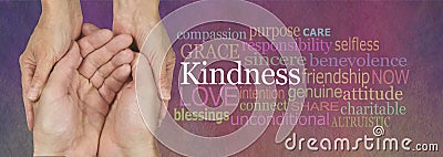 Sharing Kindness Word Tag Cloud Banner Stock Photo