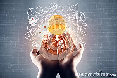 Cryptocurrency concept Stock Photo