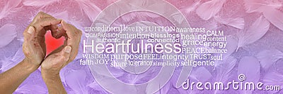 Heartfulness Hands Word Tag Cloud Stock Photo