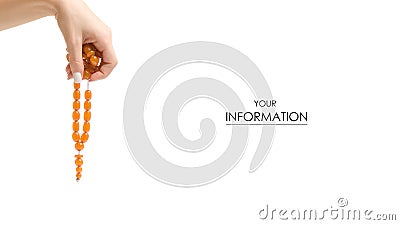 Female hands rosary pattern Stock Photo