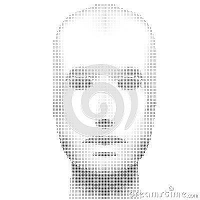 Female Head Blank halfone Mannequin - Front view vector EPS Vector Illustration