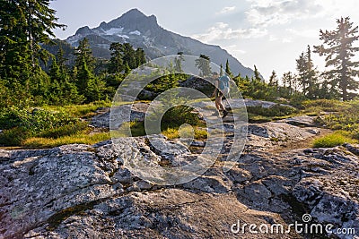 Female hiker great outdoors Stock Photo