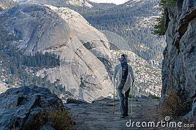Female hiker in Yosemite National Park Editorial Stock Photo