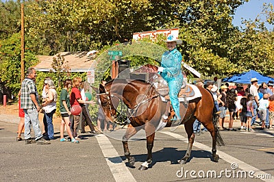 Female horse rider/performer in the Editorial Stock Photo