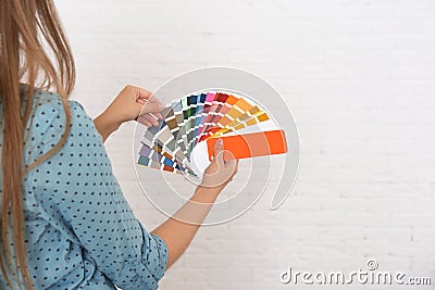 Female interior designer with color palette sample Stock Photo