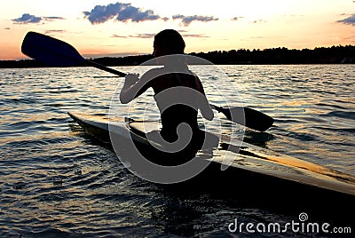 Female kayaker Stock Photo