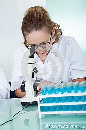 Female laboratory technician Stock Photo