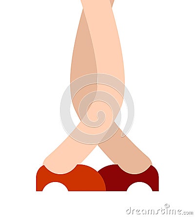 Female legs crossed. Woman wants to use toilet Vector Illustration