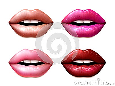 Lipstic Samples Set Vector Illustration