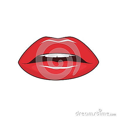 Female lips isolated Vector Illustration