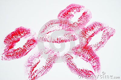 Female lips kiss Stock Photo