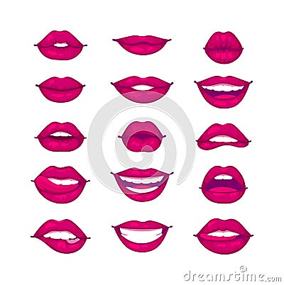 Female lips vector illustration. Vector Illustration