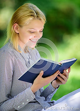 Female literature. Relax leisure an hobby concept. Best self help books for women. Books every girl should read. Girl Stock Photo
