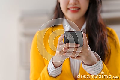 Female loan service providers asian people business professionals ensuring easy loan processes, working diligently, guiding Stock Photo