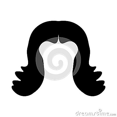Female long black hair icon vector sign and symbol isolated on white background, Female long black hair logo concept Vector Illustration
