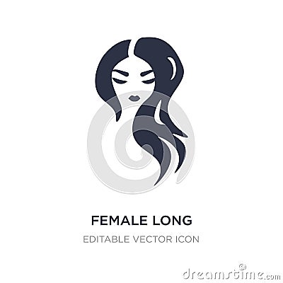 female long black hair icon on white background. Simple element illustration from Shapes concept Vector Illustration