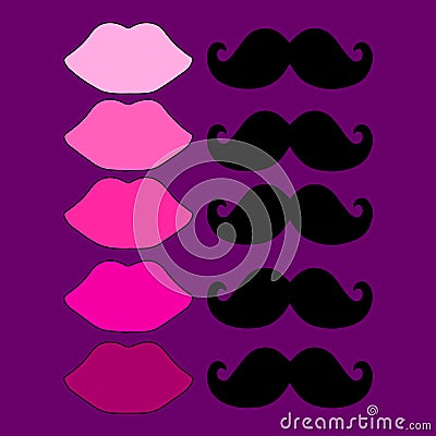 Female and male attributes Vector Illustration