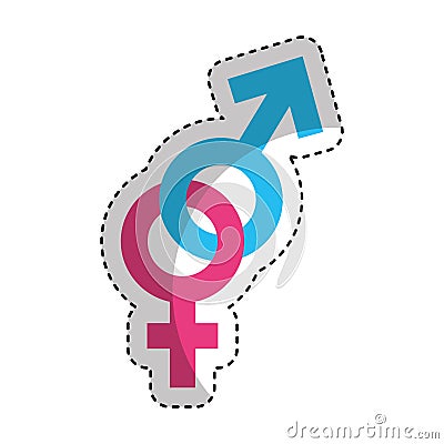 Female and male symbol isolated icon Vector Illustration