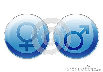 Female and male symbols Stock Photo