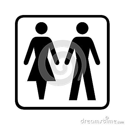 Female and male toilet icon symbol Cartoon Illustration