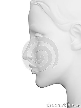 Female Mannequin Profile with clipping path Stock Photo