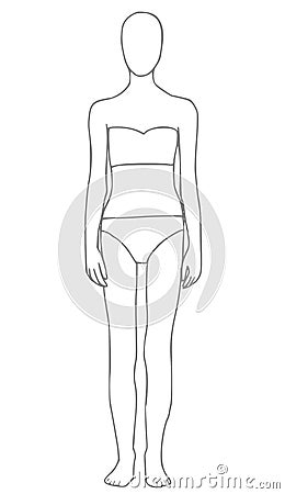 Woman`s figure sketch.Body o white blackgroundà¹ƒ Vector Illustration