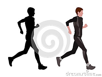 Female marathon runner Vector Illustration