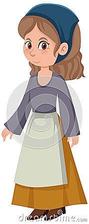 Female medieval historical cartoon characters Vector Illustration