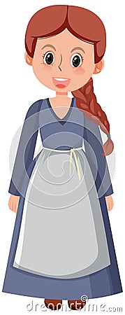 Female medieval historical cartoon characters Vector Illustration