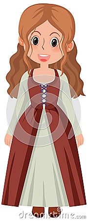 Female medieval historical cartoon characters Vector Illustration