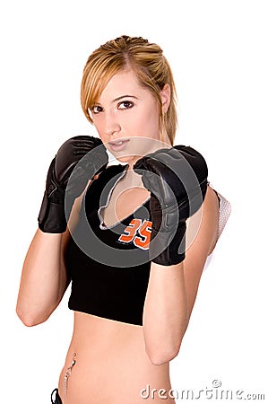 Female MMA Workout Stock Photo