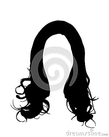 Female modern hair style vector silhouette illustration isolated on white background Vector Illustration