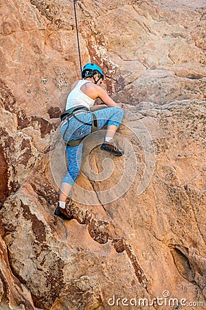 Female Mountain Climber Woman Stock Photo