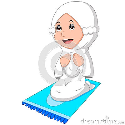 Female muslim praying Vector Illustration