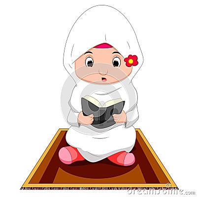 Female muslim praying Vector Illustration