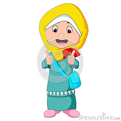 Female muslim standing Vector Illustration