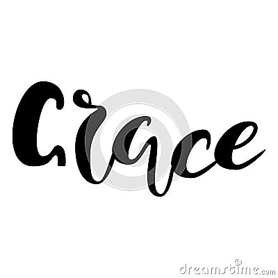 Female name - Grace. Lettering design. Handwritten typography. V Vector Illustration