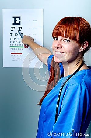 Female oculist doctor Stock Photo