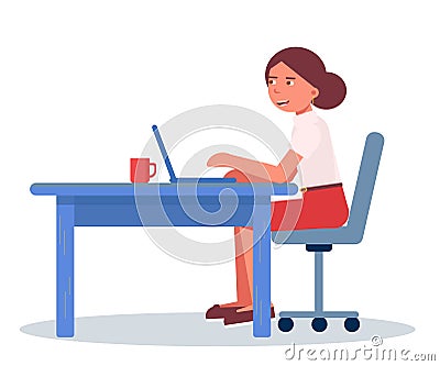 Female office manager flat vector illustration Vector Illustration