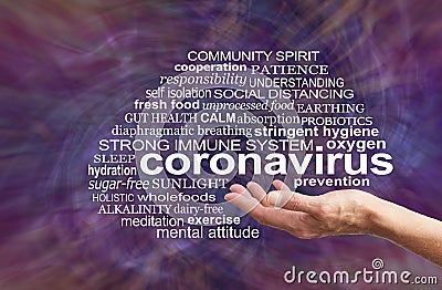 Coronavirus prevention awareness word tag cloud Stock Photo