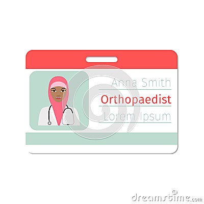 Female orthopaedist medical specialist badge Vector Illustration