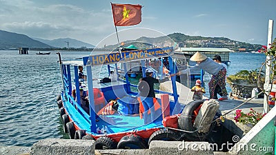 Female Passenger Boarding Tourist Boat Nha Trang Vietnam Editorial Stock Photo