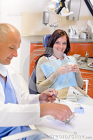 Female patient at dentist surgery Stock Photo