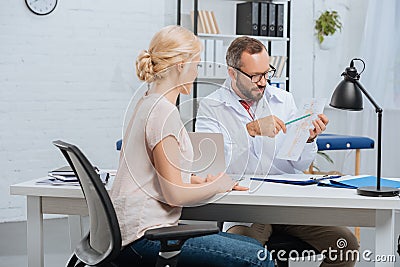 female patient having appointment with chiropractic Stock Photo