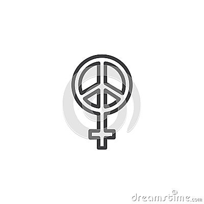 Female peace outline icon Vector Illustration