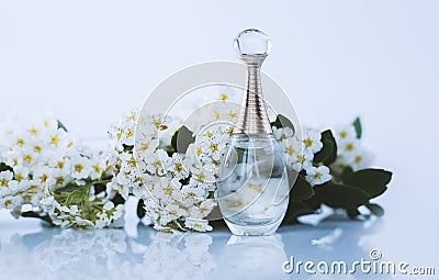 Perfume with white flowers Editorial Stock Photo
